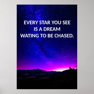Persiga seu Poster motivador de sonhos