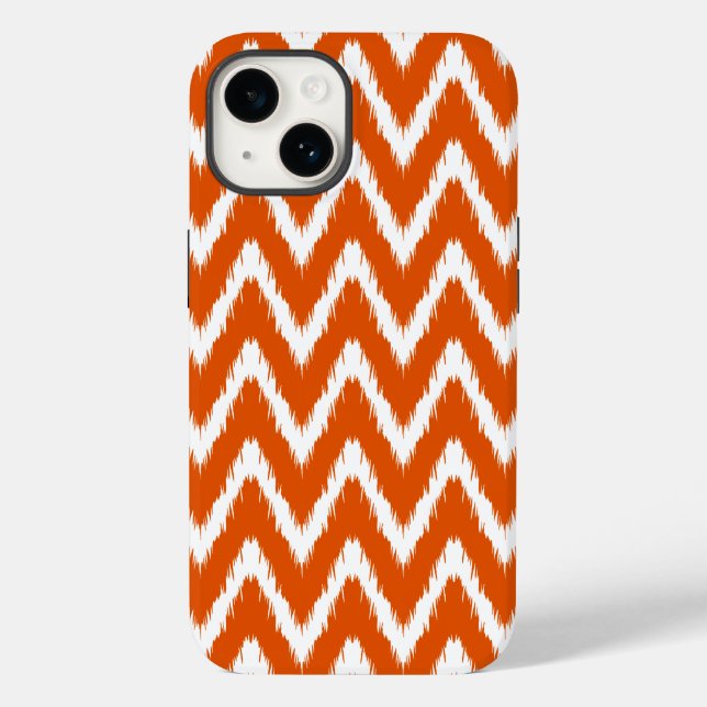 Persimmon Asian Moods Ikat Chevrons (Verso)