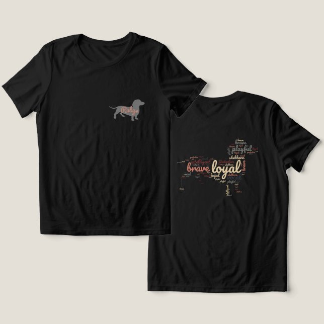Personagem básica de T-Shirt Dachshund Dog (Design Frente e Verso)