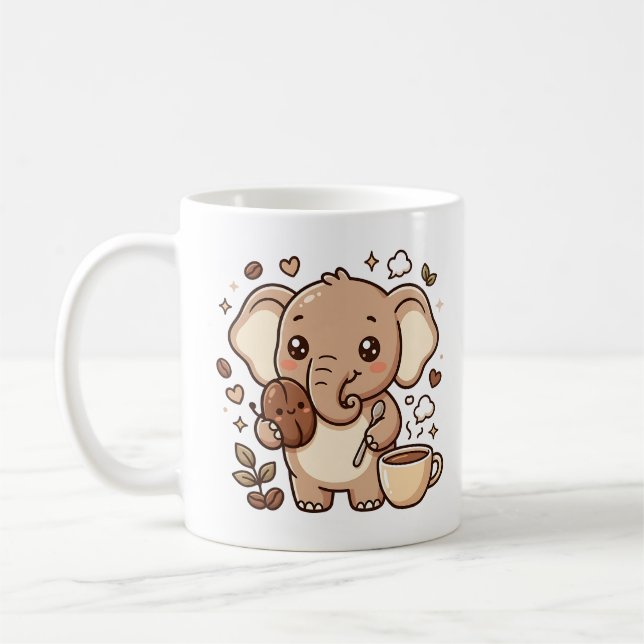 Personagem de Caneca de Café de Feijão de Elefante (Esquerda)
