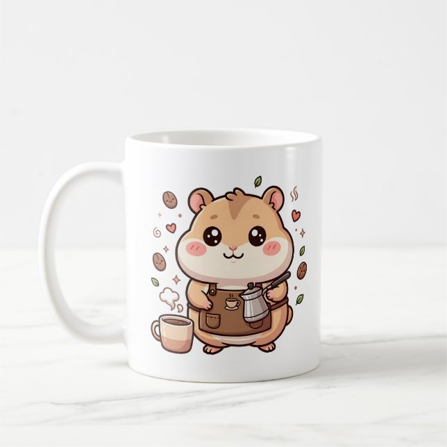 Personagem de Caneca de Café Hamster Kawaii (Esquerda)