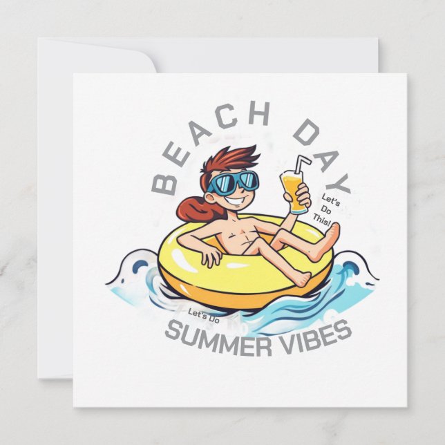 Personagem de desenho animado no Dia da Praia no A (Frente)