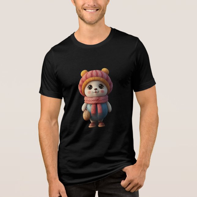 Personagem de Panda Bonita em Inverno - Carto Cozy (Frente)