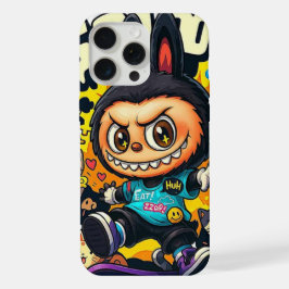 Personagem Monstro Grafite fazendo skate labubu