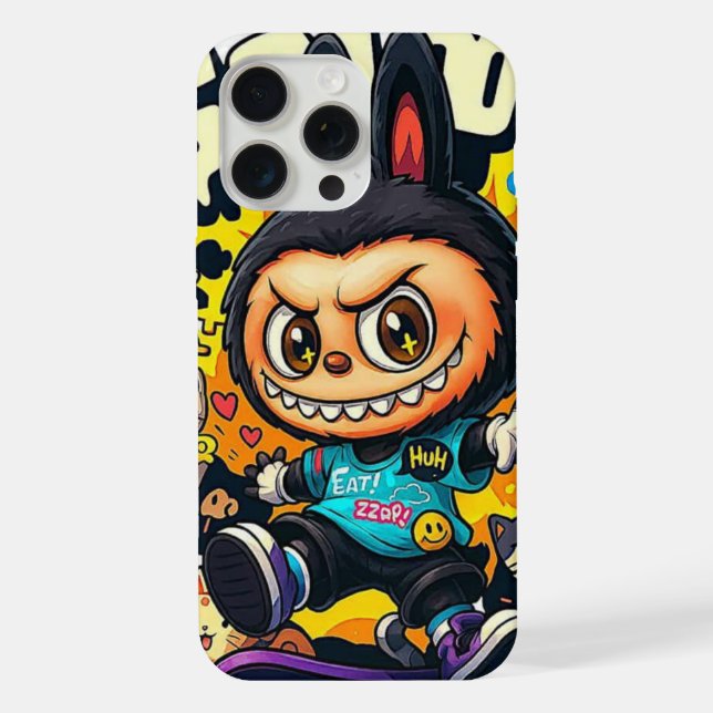 Personagem Monstro Grafite fazendo skate labubu (Verso)