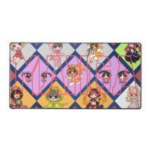 Personagens de Anime Chibi Fofos Padrão MANGÁ Mous