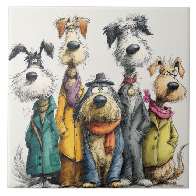 Personagens de cães fofos (Frente)
