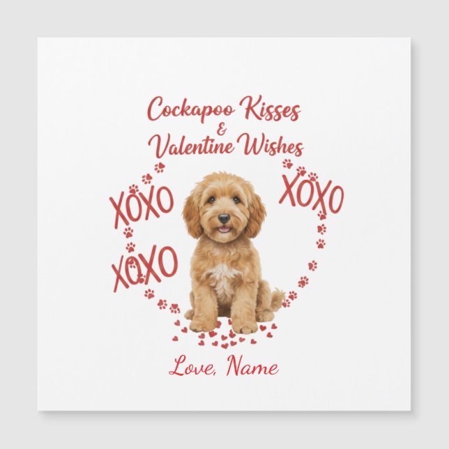 Personalised Cockapoo Kisses Valentine Wishes (Frente)