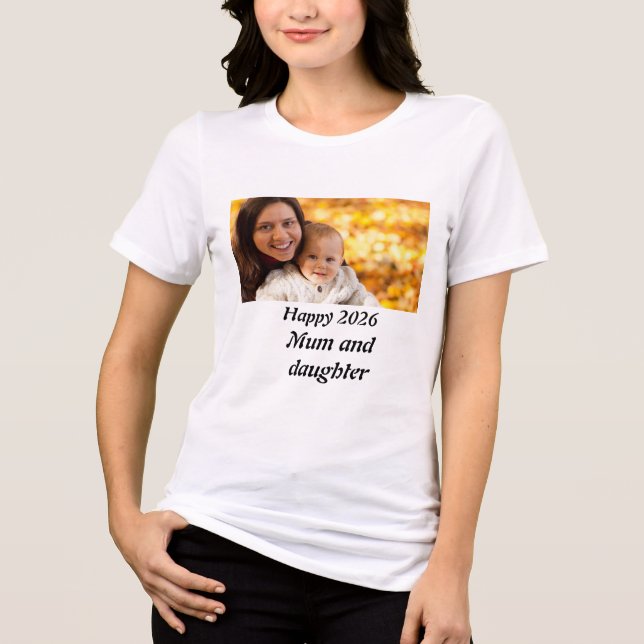 Personalised happy 2026 Mum and daughter Photo  (Frente)