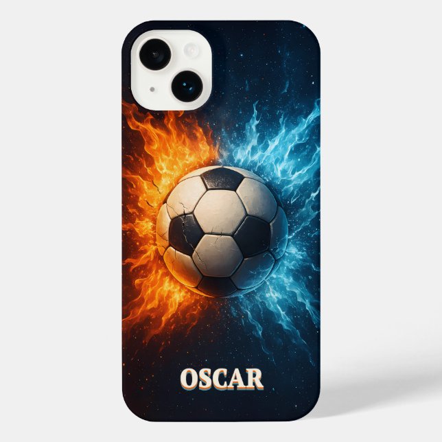 Personalised Sports/Soccer iPhone 14 Plus Case (Verso)