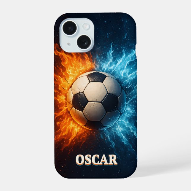 Personalised Sports/Soccer iPhone 15 case (Verso)