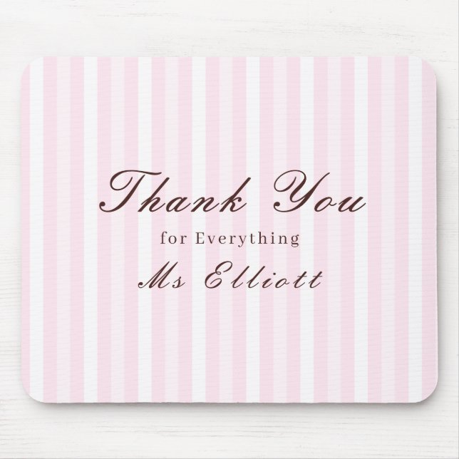 Personalised Thank You Teacher Mouse Pad Pink Mist (Frente)