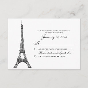 Personalização de RSVP de Casamento de Torre Eiffe