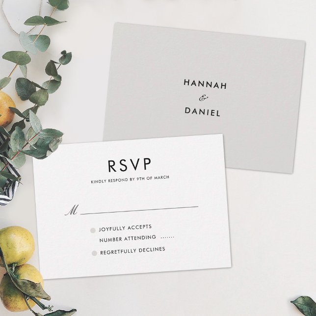 Personalização de RSVP de Casamento Moderno Elegan (Criador carregado)