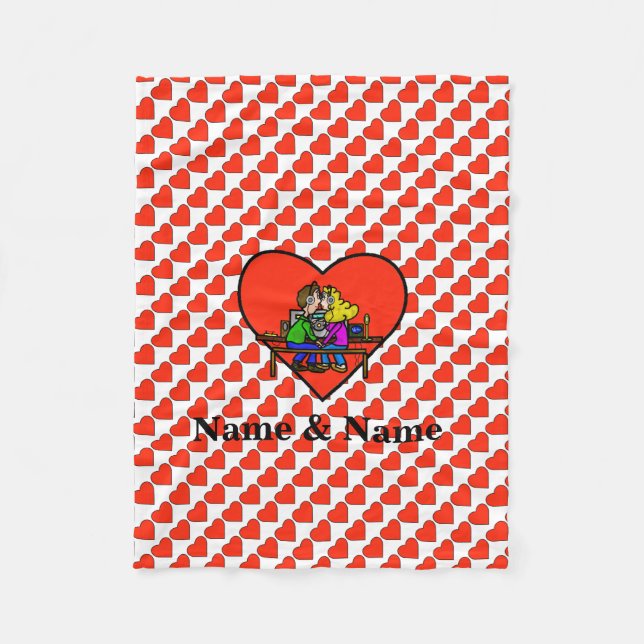 Personalização do cobertor do velo do Casal de bei (Frente)