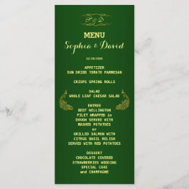 Personalização do Menu Dourado Pavão Real Verde