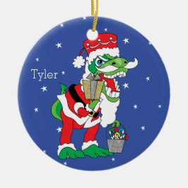 Personalização do Ornamento do Natal TySantasaurus