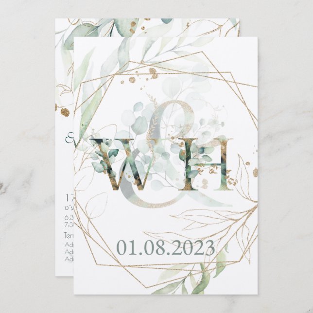 Personalização Dourada de Eucalyptus Judaico Chupp (Frente/Verso)