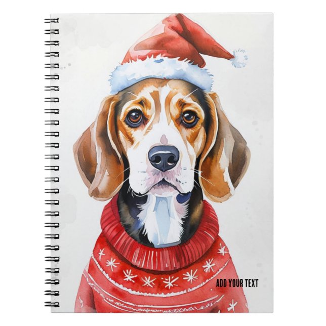 PERSONALIZAÇÃO: Natal Dachshund | Caderno (Frente)