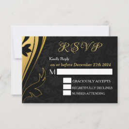 Personalização RSVP Preto de Deco Preto Elegante N