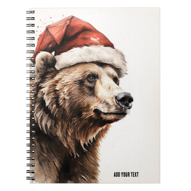 PERSONALIZAÇÃO: Urso de Natal | Caderno (Frente)