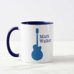 Personalizada caneca de violão azul para o guitarr
