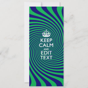 Personalizada Mantenha a calma azul e verde com um