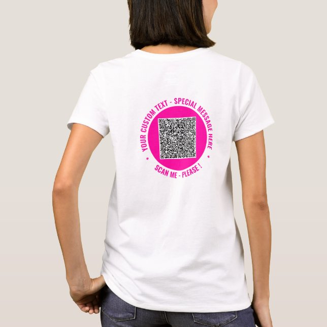 Personalizada sua camisa de código QR com texto pe (Verso)