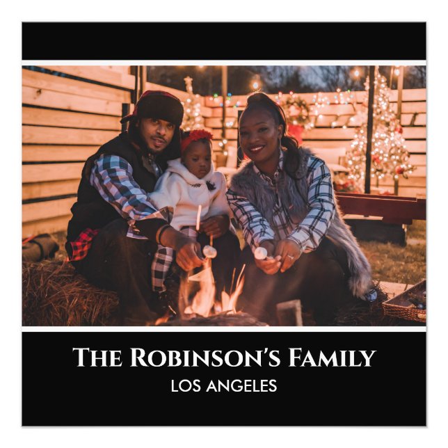 Personalizada sua foto em quadro preto com texto (Frente)