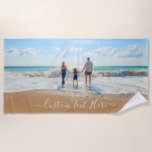Personalizada sua toalha de praia com texto person<br><div class="desc">Toalhas personalizadas de praia de fotos e texto - Único seu próprio Design - Família personalizada/Amigos ou presentes pessoais na praia - Adicione seu texto e foto - Redimensione e mova elementos com a ferramenta Personalização! Escolha fonte / tamanho / cor! Boa Sorte - Seja Feliz :)</div>