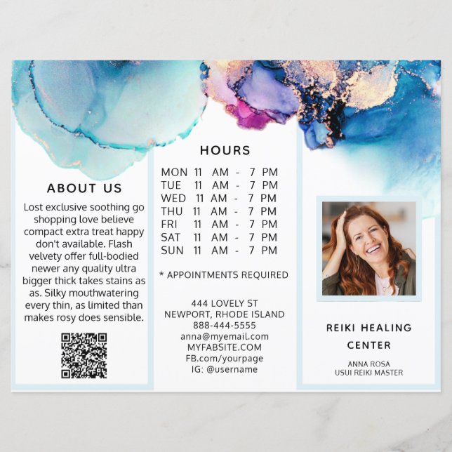 *~* PERSONALIZADO - Abstrato de folheto QR triplo  (Frente)