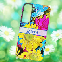 Personalizado Artsy Floral Daisy Name Samsung Gala