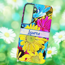 Personalizado Artsy Floral Daisy Name Samsung Gala