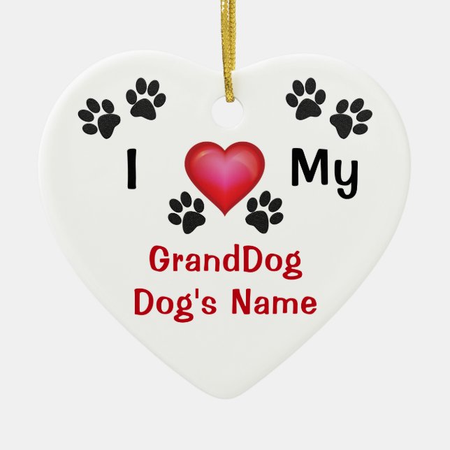 Personalizado Barato Adoro Meu Ornamento Grand Dog (Frente)