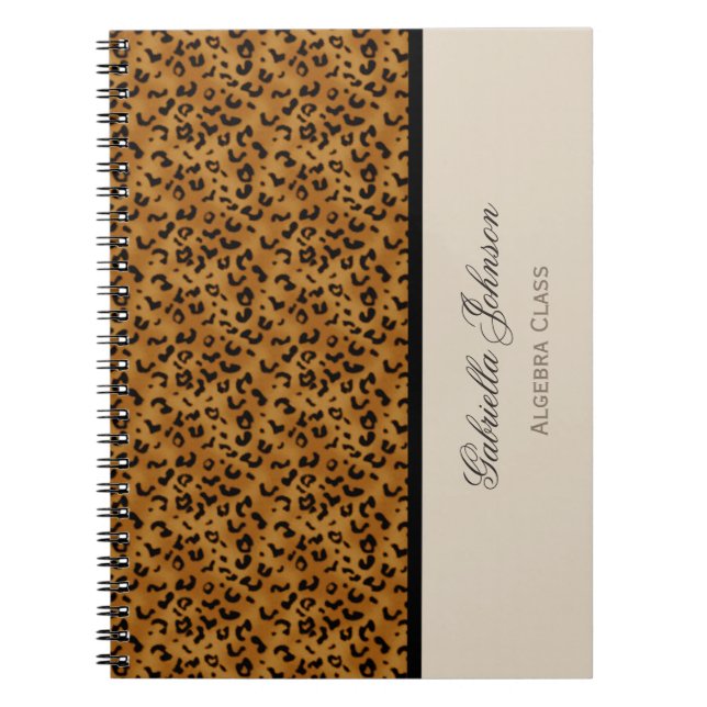 Personalizado: Caderno do impressão do leopardo (Frente)