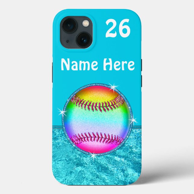 Personalizado, Capa de telefone de Softball, NOVO  (Verso)
