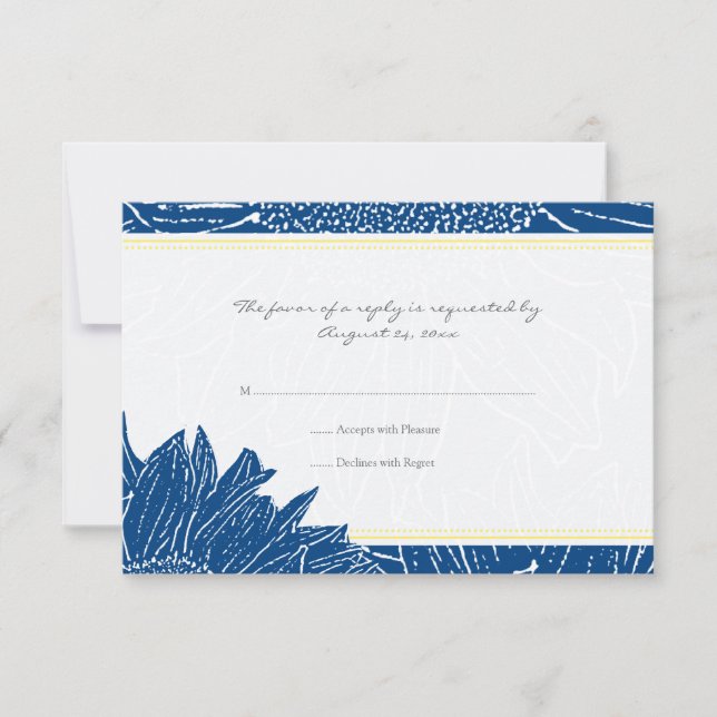 ::personalizado: Cartão RSVP de Girassol: Amarelo  (Frente)