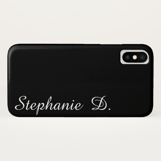 personalizado com capas de iphone preta de nome (Verso (Horizontal))