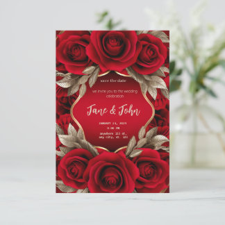 [Personalizado] Convite para Casamento de Rosas ve