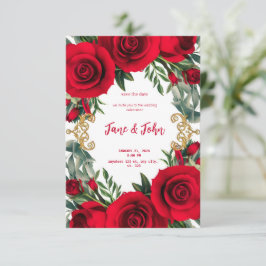 [Personalizado] Convite para Casamento Rosa vermel
