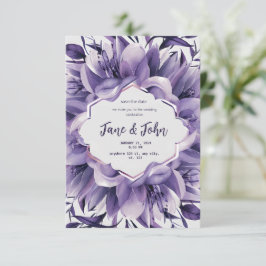 [Personalizado] Convite para Casamento Roxo Elegan