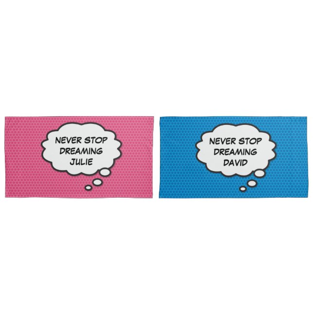 Personalizado divertido NUNCA PARE DE SONHAR Azul  (Frente - conjunto)