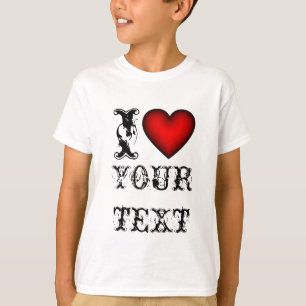 Personalizado em texto cardíaco em camisas / Faça 