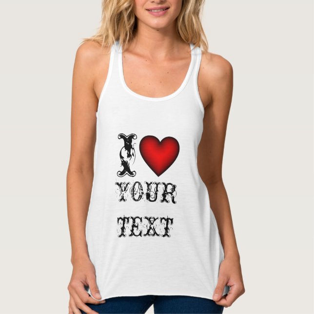 Personalizado em texto cardíaco em camisas / Faça  (Frente)