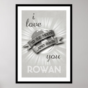 Personalizado Eu Te Amo Ao Poster Da Lua E Trás