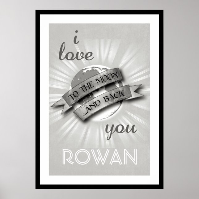 Personalizado Eu Te Amo Ao Poster Da Lua E Trás (Frente)