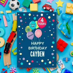 Personalizado Feliz 4º Aniversário qualquer cartão