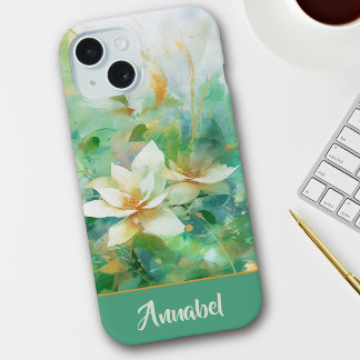 Personalizado Floral Bonito Aquarela Verde