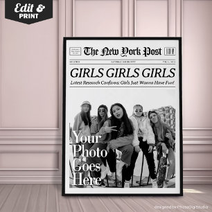Personalizado Jornal Tendência Impressão Garotas Q