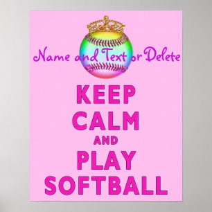 PERSONALIZADO mantenha posters do softball da